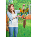 Twinkling Light Solar Glass and Metal Butterfly Wind Chime, 2 ASST.,2sp6776