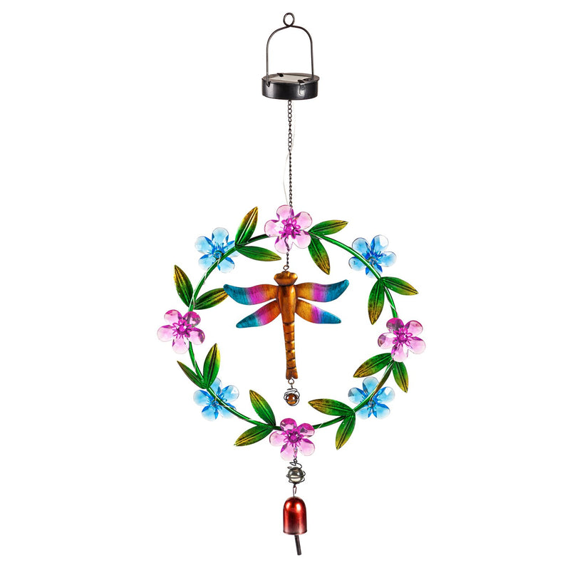 Solar Double Sided Hanging Decor, Dragonfly with Florals,2sp7240