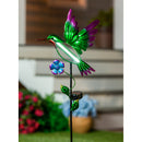 37"H Solar Drip Light Garden Stake, Flying Hummingbird,2sp7246