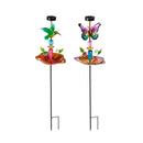 36"H Solar Garden Stake Bird Feeder, Spring Blossom, 2 Asst,2sp7248