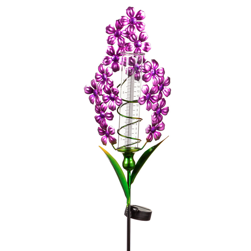 36"H Solar Rain Gauge Garden Stake, Lavender, 2 Asst,2sp7254