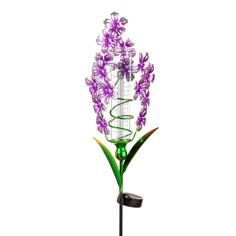 36"H Solar Rain Gauge Garden Stake, Lavender, 2 Asst,2sp7254