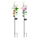 37"H Solar Neon Color Lights Rain Gauge Garden Stake, 2 Asst,2sp7257