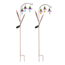 42"H Twinkling Light Solar Garden Stake, Trio of Glass Flowers, 2 Asst,2sp7260