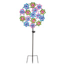 44" H Chasing Light Solar Garden Stake, Purple and Orange Florals,2sp7271