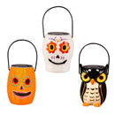 5"H Ceramic Solar Lantern, Sugar Skull,2sp8690