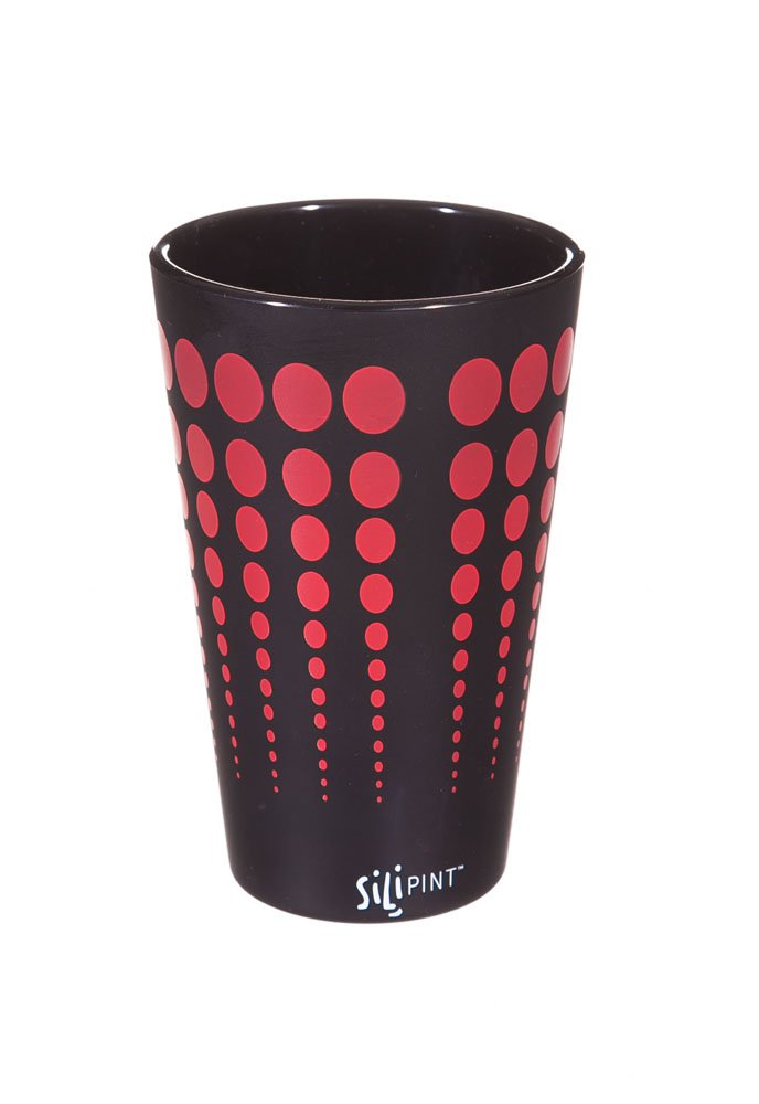 Silipint, Pint, Black with Red Dots,2spt022