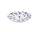 Debossed Ceramic  6'' Appetizer  Plate w/caddy, Blue Floral Toile,3apc6861