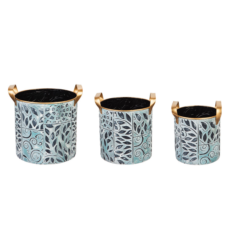 Painted Metal Baskets, Set of 3,3bk048