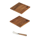 Mango Wood Laser Etched Mini Cutting Board with Spreader, 2 Asst: Snowflake/Snowman,3chw010