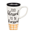 Ceramic FLOMO 360 Travel Cup, 17 oz., Too Blessed To Be Stressed,3clc96106
