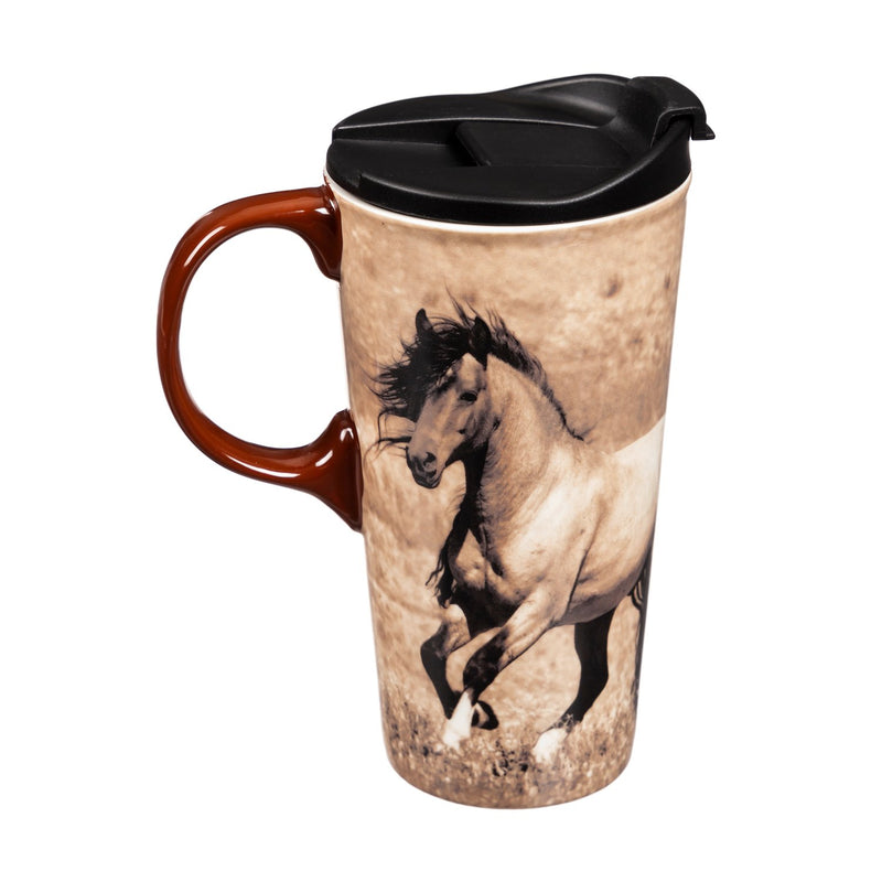 Wild Chestnut Ceramic Coffee Cup, 17 oz.,3ctc5341