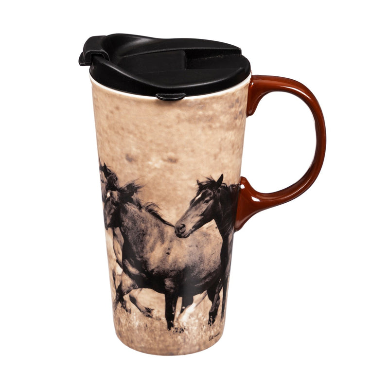 Wild Chestnut Ceramic Coffee Cup, 17 oz.,3ctc5341