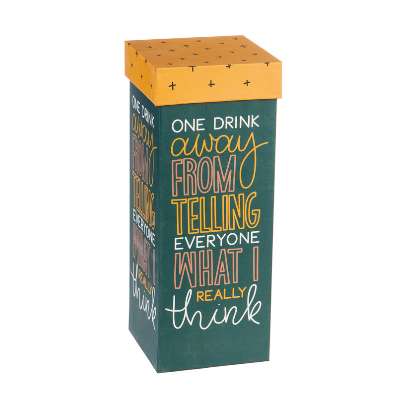 Wine Glass w/ Box, 12 oz., One drink away from telling everyone what I really think,3cwg180