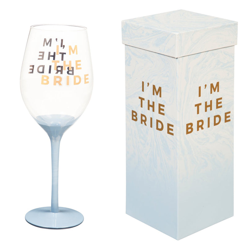 Wine Glass w/ Box, 12 oz.,  I'm the Bride,3cwg184