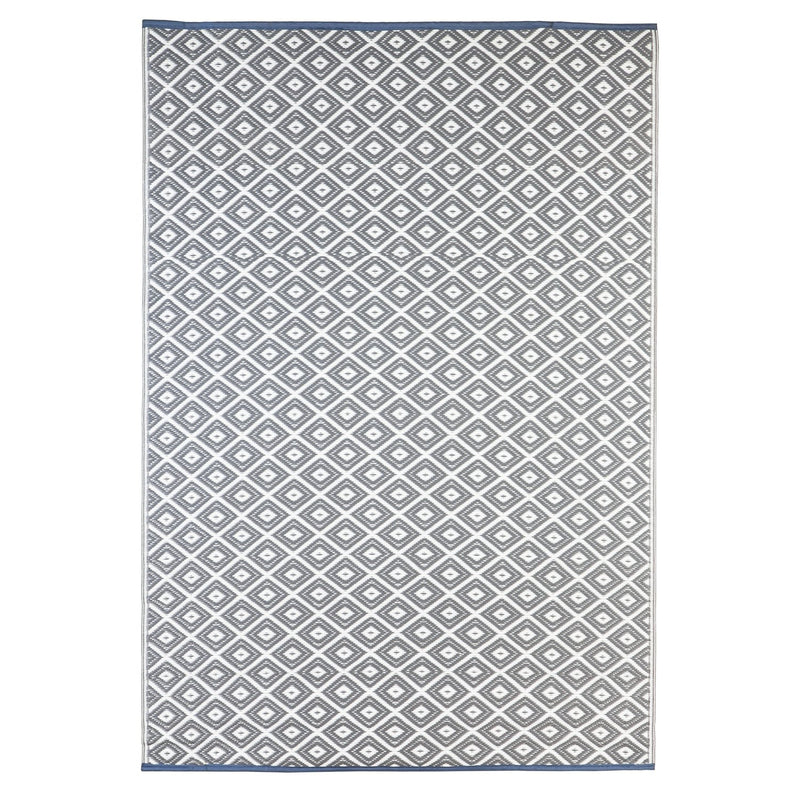 ReversibleWeather-resistant Rug 4'x6' Grey Diamond,3dm013a