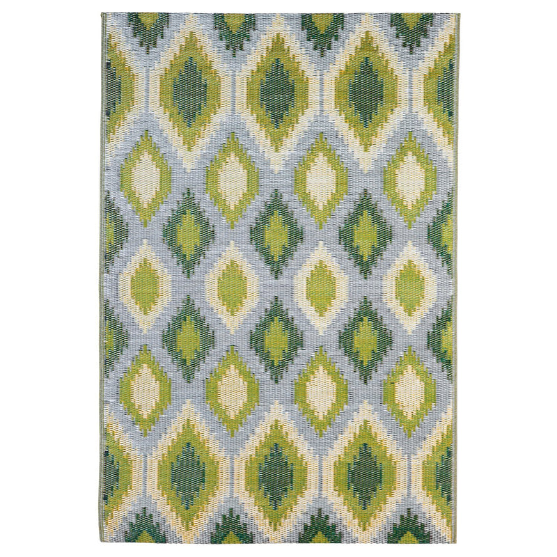 ReversibleWeather-resistant Rug 4'x6' Green and Yellow,3dm015a