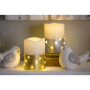 LED Half Metallic Swirl Flameless Candle with Timer Function, 2 Asst, Gold/Silver,3led223