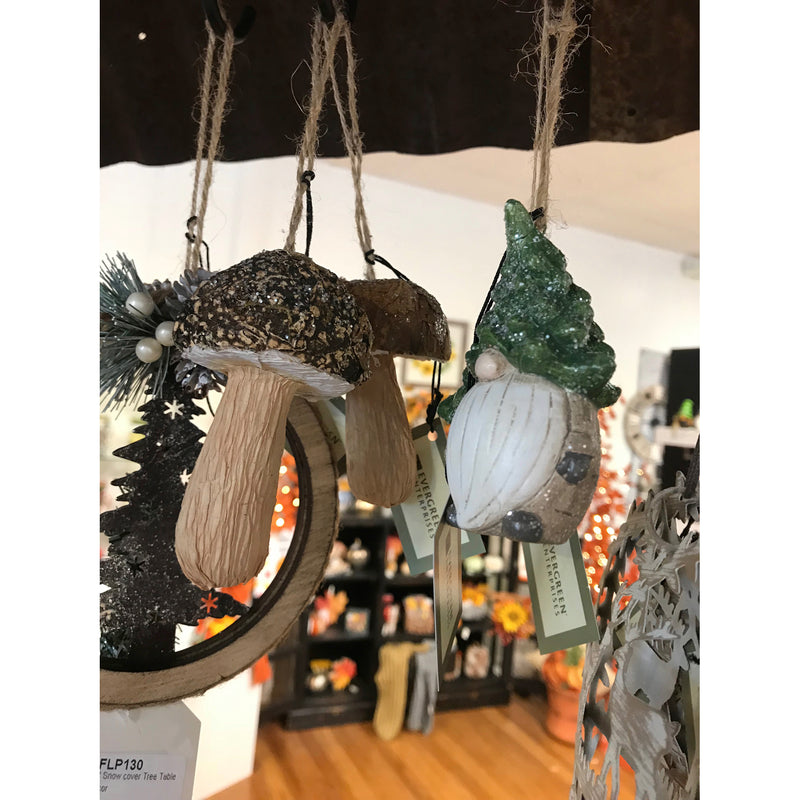 Styrofoam Mushroom Ornament, 2 Asst,3orn020