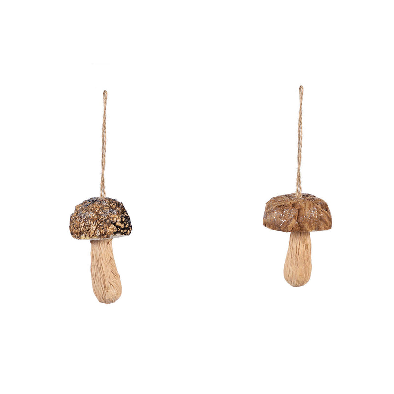 Styrofoam Mushroom Ornament, 2 Asst,3orn020