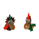 Fabric Moose Ornament, Red Hat /Green Hat, 2 Asst,3otf149