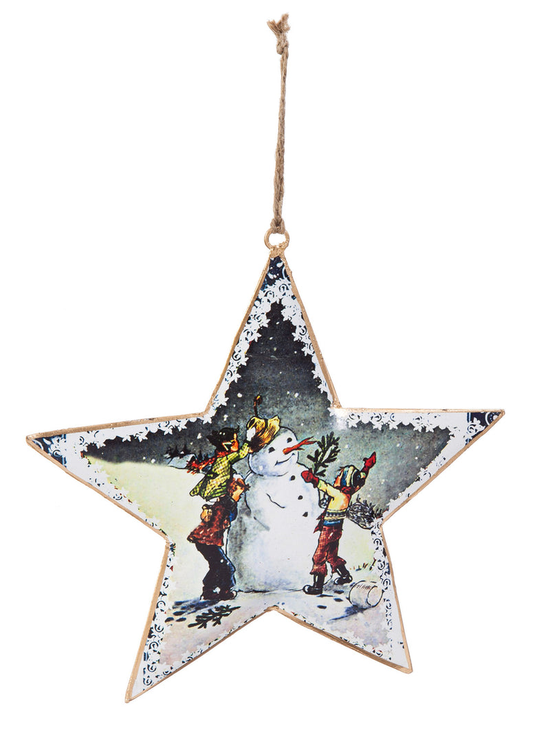 Winter Scene Metal Ornament, 2 ASST,3otm101