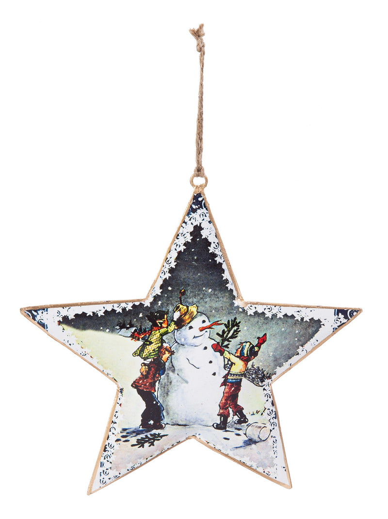 Winter Scene Metal Ornament, 2 ASST,3otm101