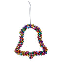 Festive Metal Shaped Ornament with Bells, Bell/Star/Heart/Tree, 4 Asst,3otm246