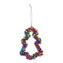 Festive Metal Shaped Ornament with Bells, Bell/Star/Heart/Tree, 4 Asst,3otm246