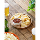 10" Wood Round Serving Tray with 5 OZ Dip Bowl,3sbs005