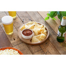 10" Wood Round Serving Tray with 5 OZ Dip Bowl,3sbs005