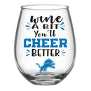 Detroit Lions, 17oz Boxed Stemless Wine,3sl3810