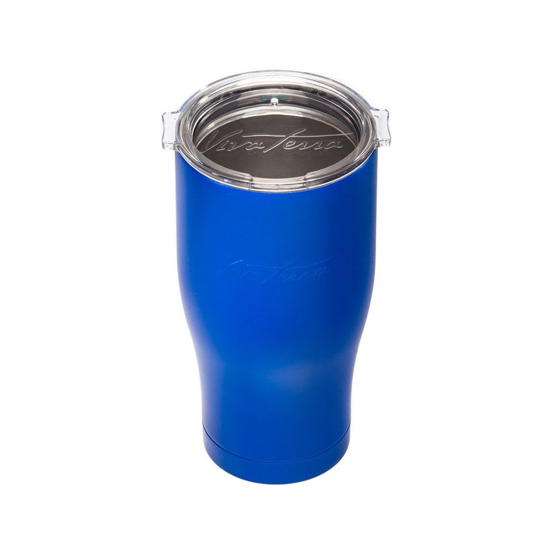 Blue Stainless Steel Beverage Cup - 4 x 4 x 8 Inches