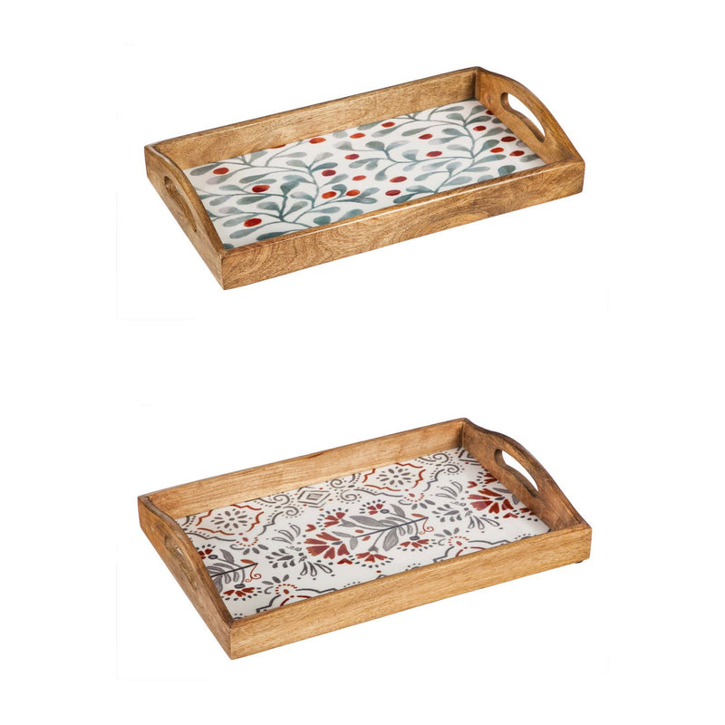 Wooden Nesting Tray, Yuletide, Set of 2,3tw37724