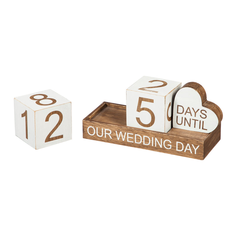 Wooden Countdown Table Décor, "Our Wedding Day",3wd016