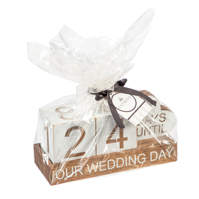 Wooden Countdown Table Décor, "Our Wedding Day",3wd016