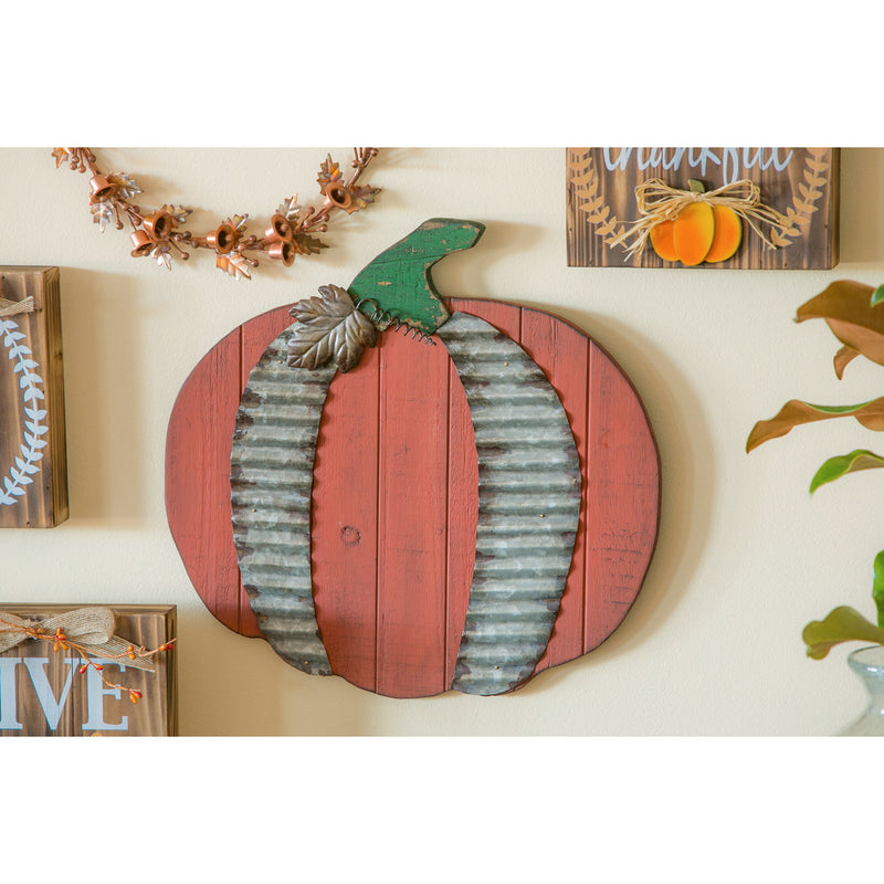 Wood and Metal Pumpkin Wall Décor,3wp804
