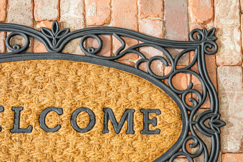 Welcome Coir and Rubber Grate Mat,41r2722