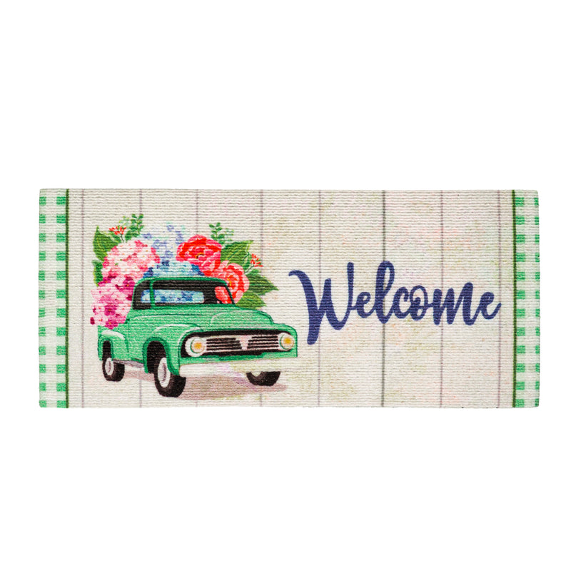 Evergreen Floormat,Spring Flower Delivery Textured Sassafras Switch Mat,22x0.25x10 Inches