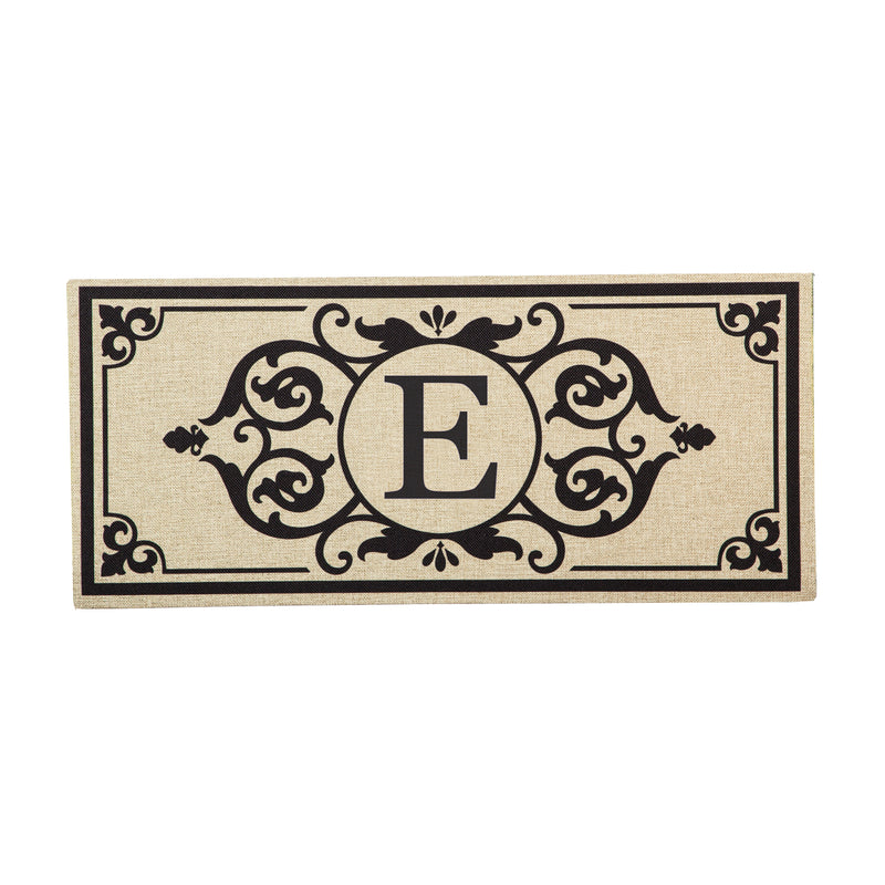 Cambridge Monogram Burlap Sassafras Switch Mat, Letter E