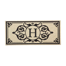 Cambridge Monogram Burlap Sassafras Switch Mat, Letter H