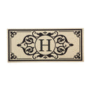 Cambridge Monogram Burlap Sassafras Switch Mat, Letter H