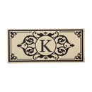 Cambridge Monogram Burlap Sassafras Switch Mat, Letter K