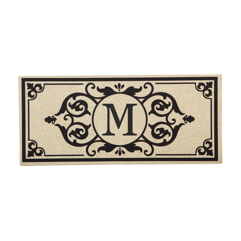 Cambridge Monogram Burlap Sassafras Switch Mat, Letter M