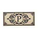 Cambridge Monogram Burlap Sassafras Switch Mat, Letter P