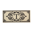 Cambridge Monogram Burlap Sassafras Switch Mat, Letter T