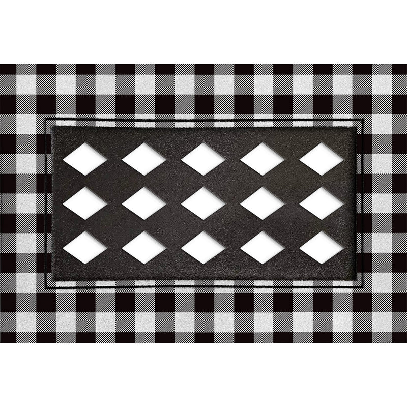 Black and White Buffalo Check Flocked Sassafras Mat Tray