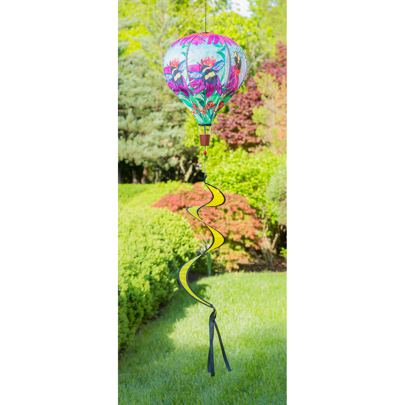 Evergreen Ballon Spinner,Buzzing Bee Burlap Animated Balloon Spinner,15x15x55 Inches