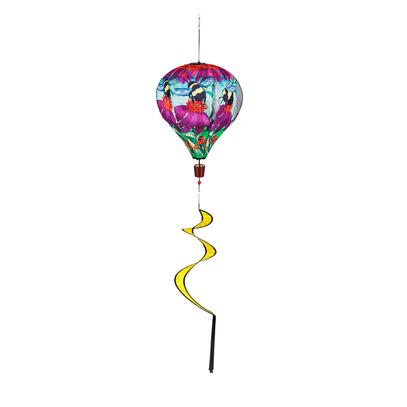 Evergreen Ballon Spinner,Buzzing Bee Burlap Animated Balloon Spinner,15x15x55 Inches