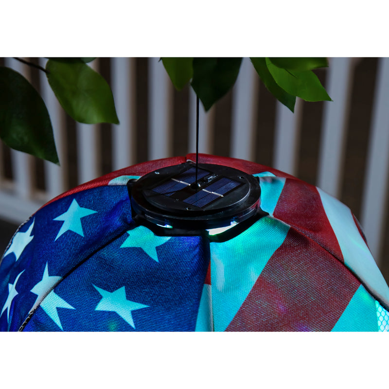 Evergreen Ballon Spinner,Waving American Flag Animated Lit Balloon Spinner,15x55x15 Inches